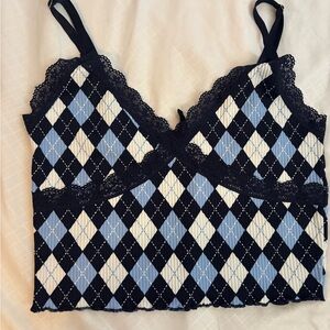 Argyle Lace Trim Camisole